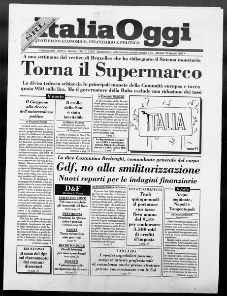 Italia oggi : quotidiano di economia finanza e politica